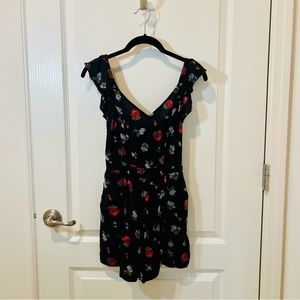 American Eagle Women’s Floral Romper with Open Back - Size XS.